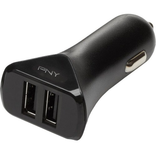 PNY 17 W Auto Adapter - For USB Device, Smartphone, Tablet PC, e-book Reader, MP3 Player - 12 V DC, 24 V DC Input - 5 V DC