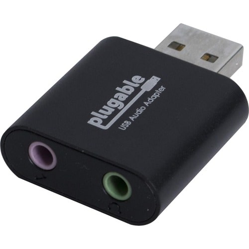 Plugable USB Audio Adapter with 3.5mm Speaker - Headphone and Microphone Jack, Add an External Stereo Sound Card to Any PC