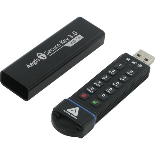 Apricorn Aegis Secure Key 3.0 - USB 3.0 Flash Drive - 480 GB - USB 3.0 - 195 MB/s Read Speed - 162 MB/s Write Speed - 256-