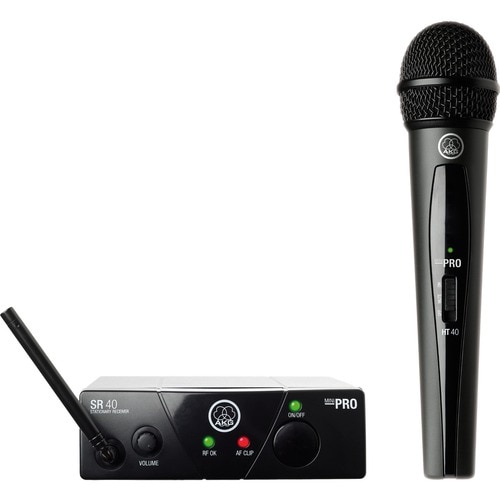 AKG WMS40 Mini Single Vocal Set - 539.30 MHz Operating Frequency - 40 Hz to 20 kHz Frequency Response - 65.62 ft Operating