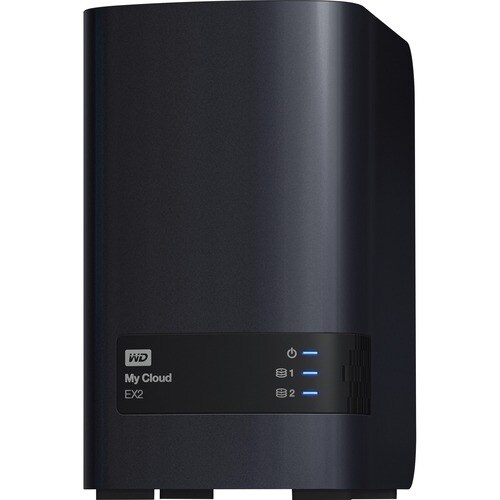 WD My Cloud EX2 WDBVBZ0080JCH-EESN 2 x Total Bays NAS Storage System - Marvell 1.20 GHz - 512 MB RAM Tower - RAID Supporte