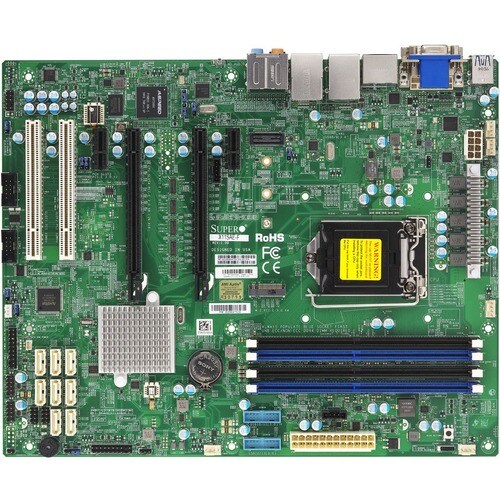 Supermicro X11SAE-F Workstation Motherboard - Intel Chipset - Socket H4 LGA-1151 - ATX - 64 GB DDR4 SDRAM Maximum RAM - DI
