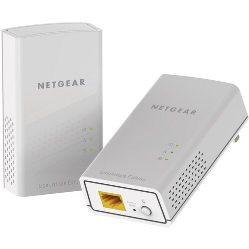 Netgear PL1000 Powerline Network Adapter - 2 - 1 x Network (RJ-45) - 1000 Mbit/s Powerline - 500 m² Area Coverage - HomePl