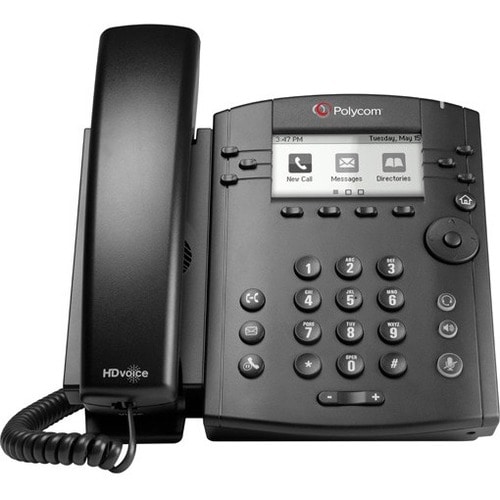 Poly VVX 311 IP Phone - Corded - Wall Mountable - Black - 6 x Total Line - VoIP - 2 x Network (RJ-45) - PoE Ports