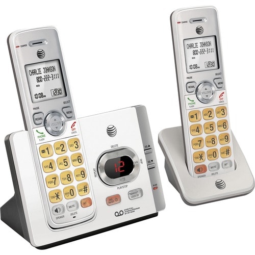 AT&T EL52315 DECT 6.0 Cordless Phone - Silver, Black - Cordless - 1 x Phone Line - 3 x Handset - Speakerphone - Answering 