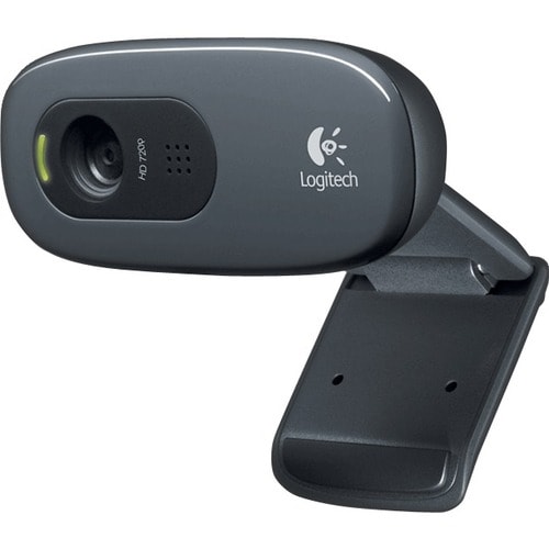 Logitech C270 Webcam - Black - USB 2.0 - 3 Megapixel Interpolated - 1280 x 720 Video - Widescreen - Microphone - Notebook,