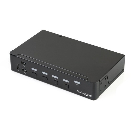 StarTech.com Switch Conmutador KVM de 4 Puertos DisplayPort 4K con USB 3.0 - 4 Ordenador(es) - 1 Usuarios locales - 3840 x