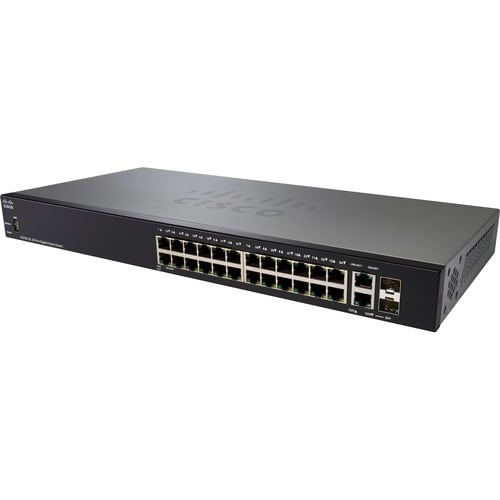 Cisco SG250-26 26-Port Gigabit Smart Switch - 26 Ports - Manageable - Gigabit Ethernet - 1000Base-T, 1000Base-X - 2 Layer 