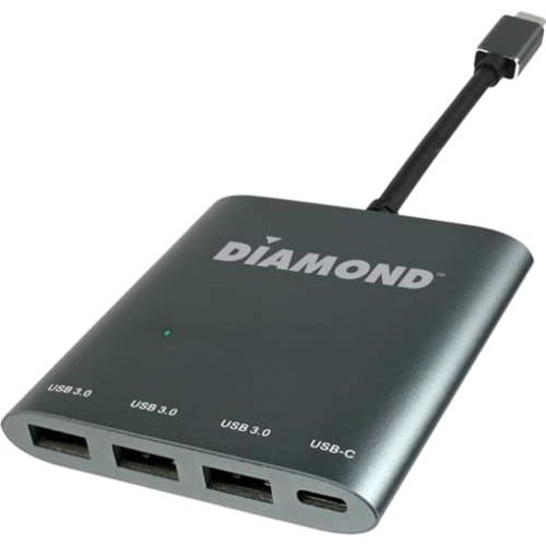 DIAMOND USB3CDPD3H USB 3.1 Gen1 Type C to USB 3.0 Type A 3 port HUB - External - 4 USB Port(s) - 3 USB 3.0 Port(s) - 1 USB