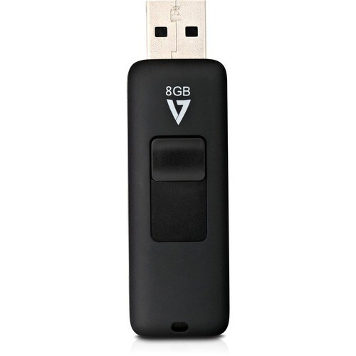 Chiavetta USB 2.0 Slider V7 da 8Gb Flash Drive - con attacco USB retrattile