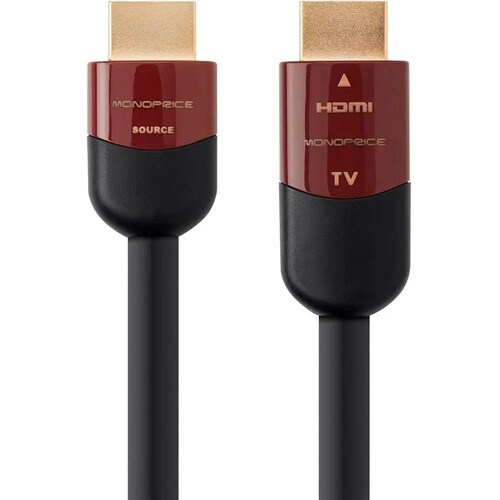 Monoprice 4K High Speed HDMI Cable 50ft - CL2 In Wall Rated 18Gbps Active Black - 50 ft HDMI A/V Cable for Audio/Video Dev