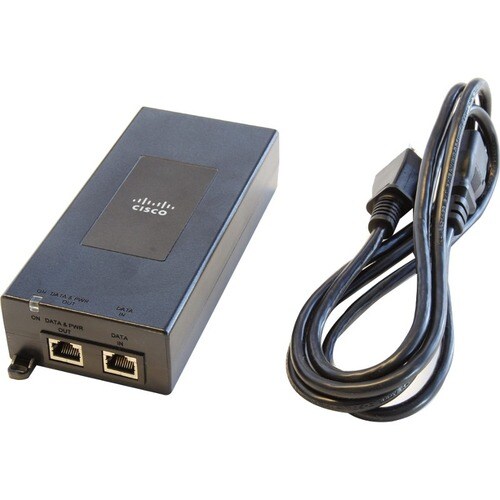 Meraki PoE Injector - 110 V AC, 230 V AC Input - 55 V DC Output - 1 x 10/100/1000Base-T Input Port(s) - 1 x 10/100/1000Bas