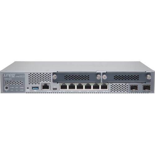 Juniper SRX320 Router - 6 Ports - PoE Ports - Management Port - 2 - Gigabit Ethernet - Desktop - 1 Year