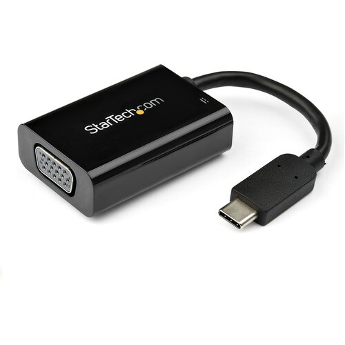 StarTech.com USB C to VGA Adapter with 60W Power Delivery Pass-Through - 1080p USB Type-C to VGA Video Converter w/ Chargi