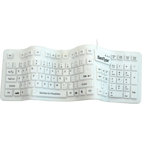Soft-touch Comfort Hygienic Washable Keyboard USB - SaniType "Soft-touch Comfort" Hygienic Full-size Flexible Silicone Was