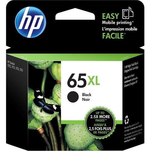 HP 65XL Original High Yield Inkjet Ink Cartridge - Black - 1 Pack - 300 Pages