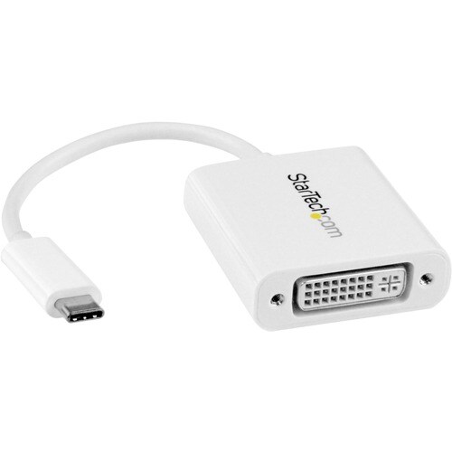 StarTech.com USB-C to DVI Adapter - White - 1 Pack - 1 x 24-pin USB Type C - Male - 1 x 29-pin DVI-I Digital Video - Femal