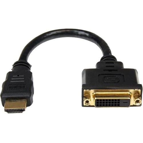 HDMI Male to DVI Female Adapter - 20 cm - 1080p DVI-D Gender Changer Cable (HDDVIMF8IN)