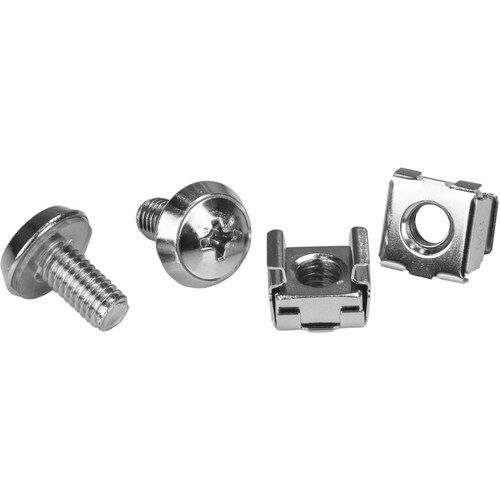 M6 Screws and Cage Nuts - 100 Pack - M6 Mounting Screws and Cage Nuts for Server Rack and Cabinet - Silver (CABSCREWM62)