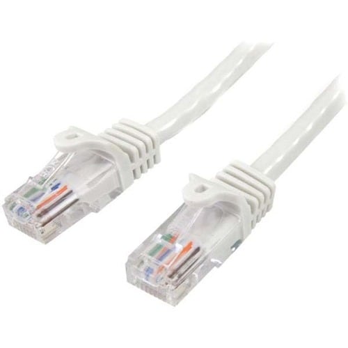 StarTech.com 0.5m White Cat5e Patch Cable with Snagless RJ45 Connectors - Short Ethernet Cable - 0.5 m Cat 5e UTP Cable - 