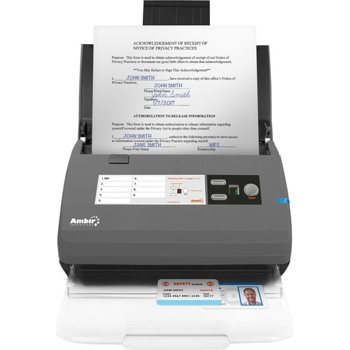 Ambir ImageScan Pro 820ix Sheetfed Scanner - 600 dpi Optical - 48-bit Color - 16-bit Grayscale - 20 ppm (Mono) - 20 ppm (C