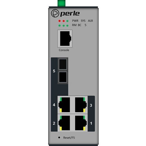 Perle IDS-305F - Managed Industrial Ethernet Switch with Fiber - 5 Ports - Manageable - Fast Ethernet, Gigabit Ethernet - 