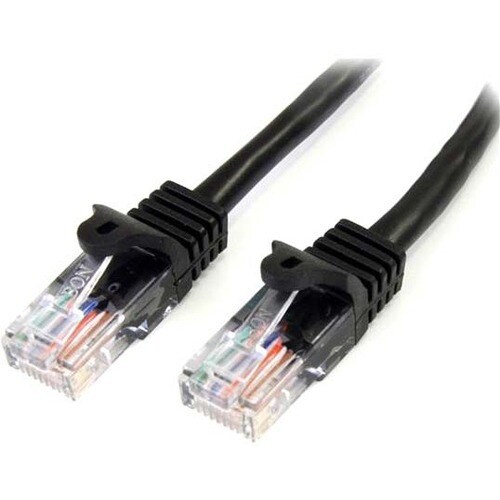 StarTech.com 10m Black Cat5e Patch Cable with Snagless RJ45 Connectors - Long Ethernet Cable - 10 m Cat 5e UTP Cable - Fir