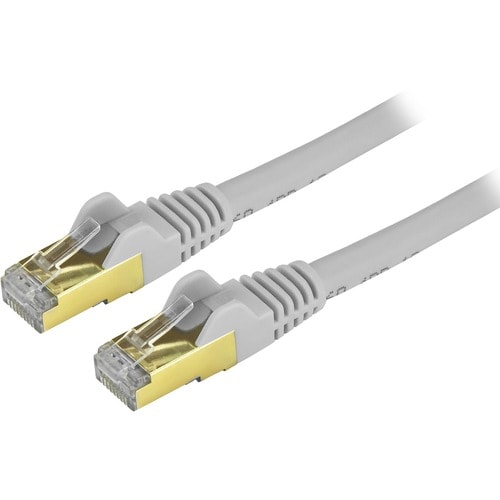 StarTech.com 5ft CAT6a Ethernet Cable - 10 Gigabit Category 6a Shielded Snagless 100W PoE Patch Cord - 10GbE Gray UL Certi