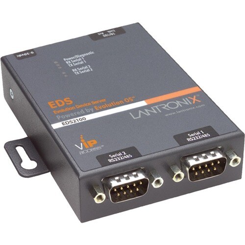 Lantronix EDS2100 Hybrid Ethernet Terminal Device Server - Twisted Pair - 1 x Network (RJ-45) - 2 x Serial Port - 10/100Ba