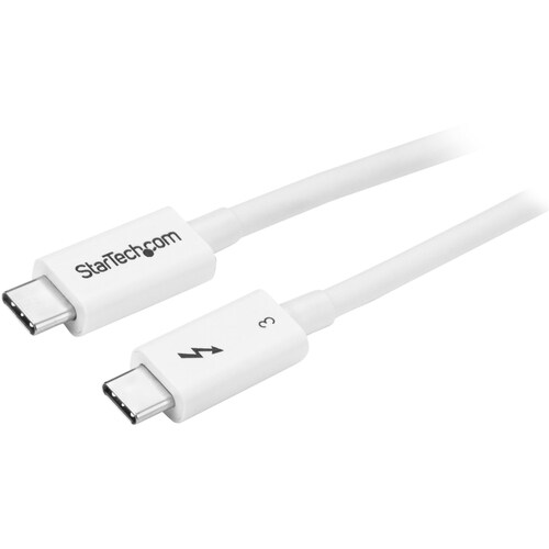 StarTech.com Cable de 0,5m Thunderbolt 3 Blanco - Cable Compatible con USB-C y DisplayPort - USB Tipo C - Extremo prinicpa