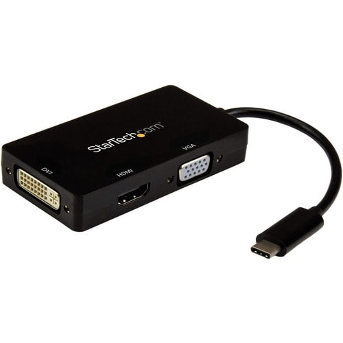 StarTech.com USB-C Multiport Adapter - 4K 30 Hz - USB C to HDMI / DVI / HDMI - USB C Adapter - USB C Dongle - USB C Hub - 
