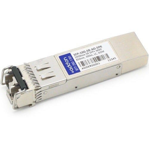 AddOn 5-Pack of Cisco SFP-10G-SR Compatible TAA Compliant 10GBase-SR SFP+ Transceiver (MMF, 850nm, 300m, LC, DOM) - 100% c