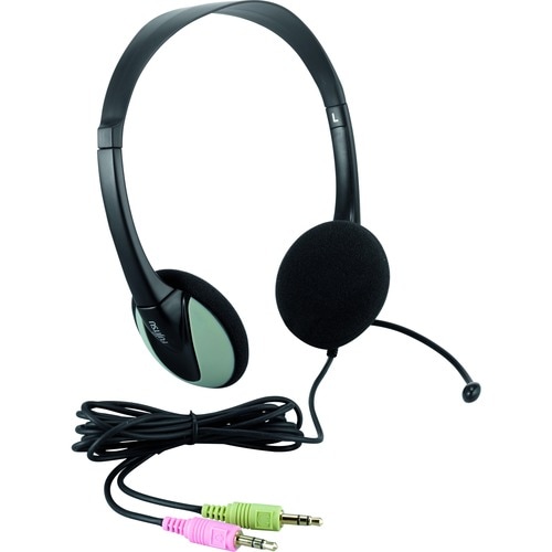 Fujitsu Wired Over-the-head Stereo Headset - Grey - Binaural - Supra-aural - 190 cm Cable - Mini-phone (3.5mm)