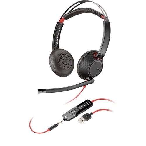 Plantronics Blackwire 5200 Series USB Headset - Stereo - USB Type A, Mini-phone (3.5mm) - Wired - Over-the-ear - Binaural 