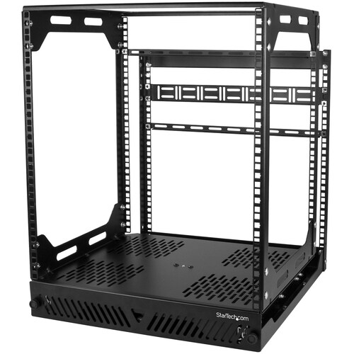 StarTech.com 12U Floor Standing Open Frame Slide Out Rotating Rail System for Server, LAN Switch, Patch Panel - 4 Post - B