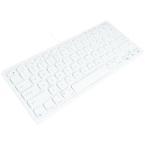 Macally Compact USB Wired Keyboard for Mac and PC - Cable Connectivity - USB Interface - 78 Key Multimedia Hot Key(s) - De