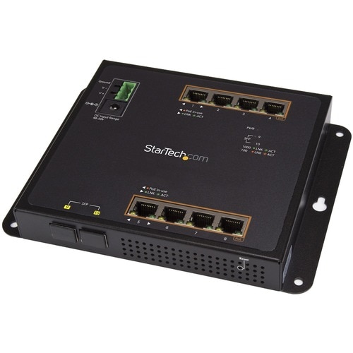 StarTech.com 8 Ports Manageable Ethernet Switch - Gigabit Ethernet - 10/100/1000Base-T, 1000Base-SX/LX - TAA Compliant - 2