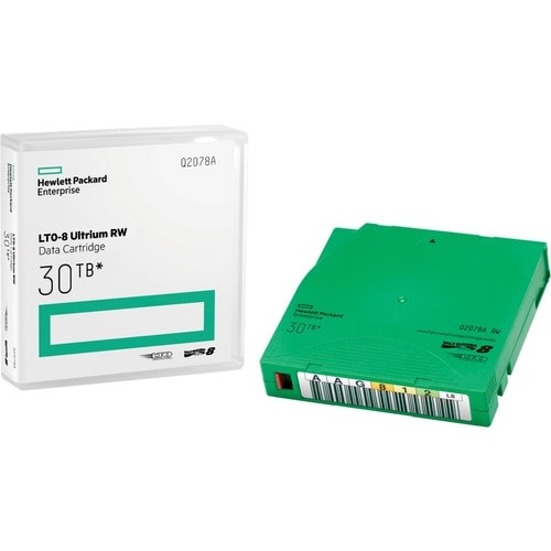 HPE LTO-8 Ultrium 30TB RW Data Cartridge - LTO-8 - Rewritable - 12 TB (Native) / 30 TB (Compressed) - 3149.61 ft Tape Leng