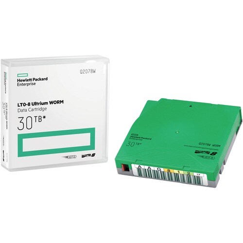 HPE LTO Ultrium-8 Data Cartridge - LTO-8 - WORM - Labeled - 12 TB (Native) / 30 TB (Compressed) - 3149.61 ft Tape Length -