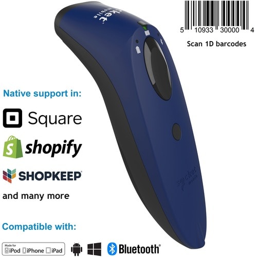 SocketScan® S730, 1D Laser Barcode Scanner, Blue, Blue - S730, 1D Laser Bluetooth Barcode Scanner, Blue, Blue