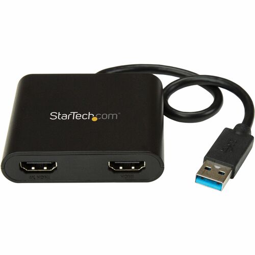 USB 3.0 to Dual HDMI Adapter - 4K 30Hz - External Video & Graphics Card - Dual Monitor Display Adapter - Supports Windows 