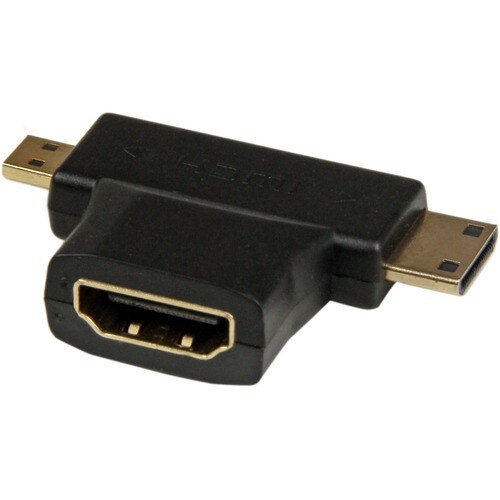 StarTech.com HDMI 2-in-1 T-Adapter - HDMI to HDMI Mini or HDMI Micro Combo Adapter - F/M - 1 Pack - 1 x 19-pin HDMI Digita