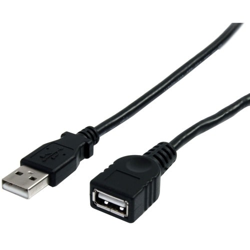 10 ft Black USB 2.0 Extension Cable A to A - 10ft USB 2.0 Extension Cable - 10ft USB male female Cable (USBEXTAA10BK)
