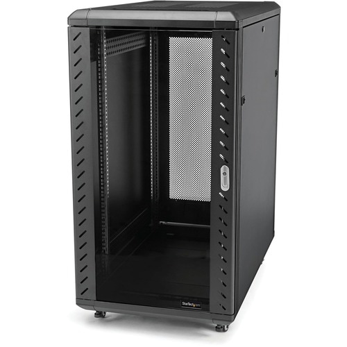 22U Server Rack Cabinet on Wheels - 36 inch Adjustable Depth - Portable Network Equipment Enclosure (RK2236BKF)