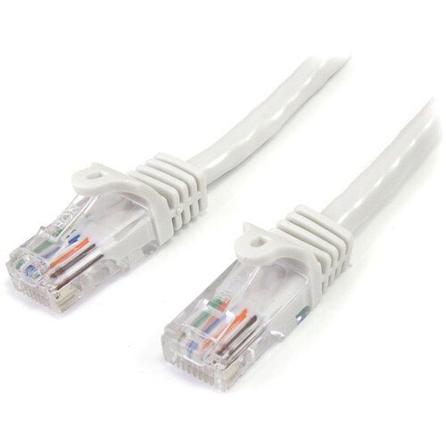 3 m White Cat5e Snagless RJ45 UTP Patch Cable - 3m Patch Cord - Ethernet Patch Cable - RJ45 Male to Male Cat 5e Cable (45P