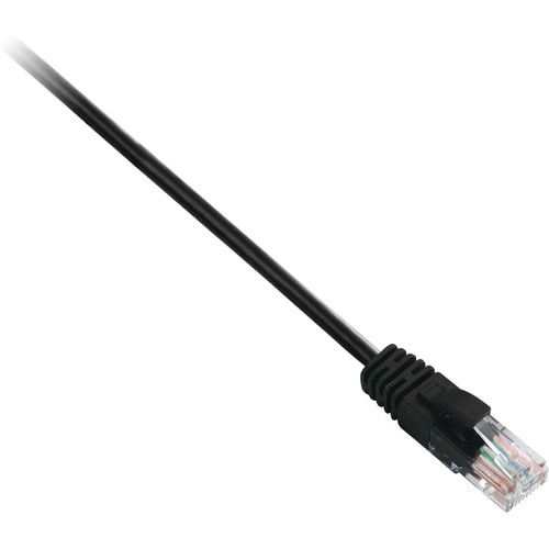 V7 V7CAT6UTP-01M-BLK-1E 1 m Category 6 Network Cable for Modem, Router, Hub, Patch Panel, Wallplate, PC, Network Card, Net