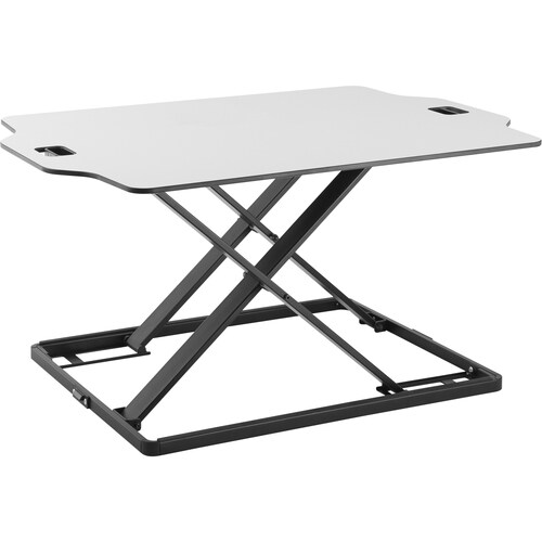 Amer Mounts Ultra Slim Height Adjustable Standing Desk- White Finish - 22.05 lb Load Capacity - 15.7" Height x 21.3" Width