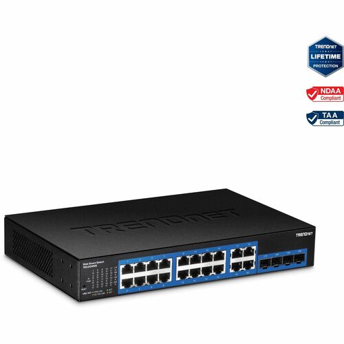 Switch Ethernet TRENDnet TEG-204WS 20 Porte Gestibile - Nuovo - 2 Layer supportato - Modular - Coppia incrociata, Fibra ot