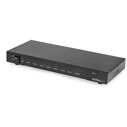 StarTech.com 8-Port 4K 60Hz HDMI Splitter - HDR Support - HDMI 2.0 Splitter - 7.1 Surround Sound Audio - 3840 × 2160 - 1 x