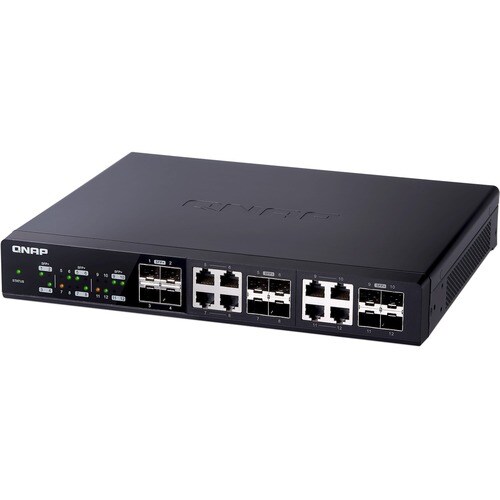 Conmutador Ethernet QNAP QSW-1208-8C 8 - 2 Capa compatible - Modular - Fibra Óptica, Par trenzado - De Escritorio, Montaje